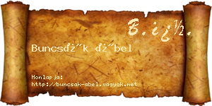 Buncsák Ábel névjegykártya