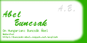 abel buncsak business card