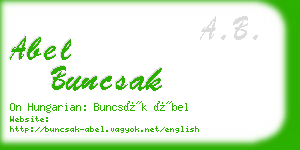 abel buncsak business card